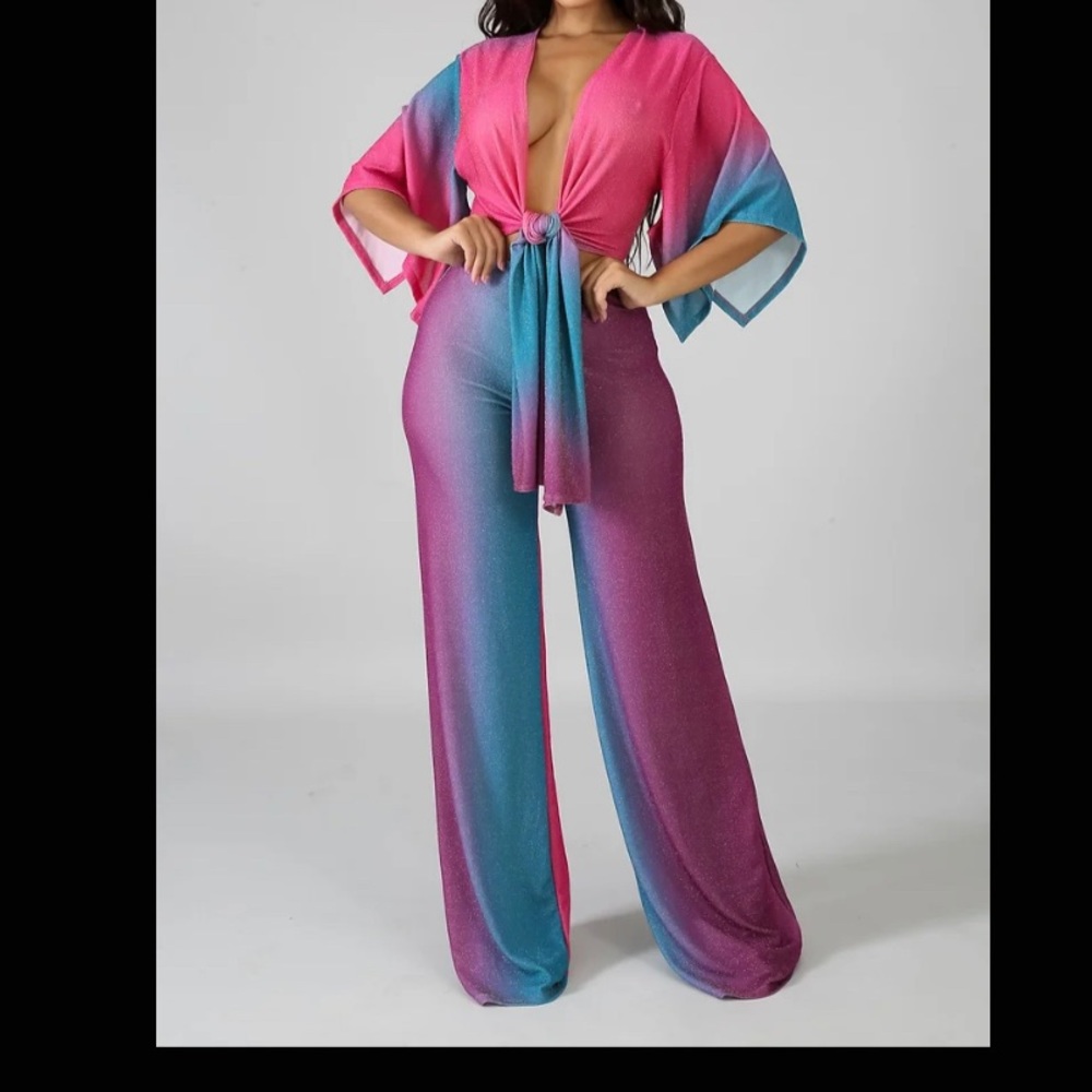 Butterfly sleeve cut out jumpsuit size L/XL
